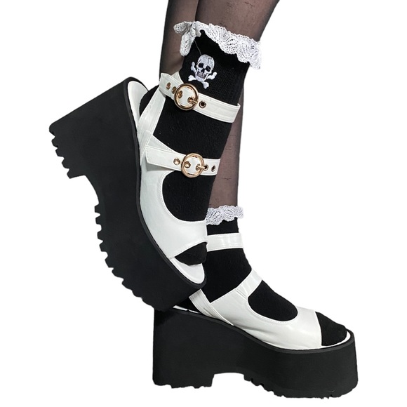 Dolls Kill Shoes - Lemon Drop by DollsKill | NWOT’s platform strappy Y2K gothic grunge sandals